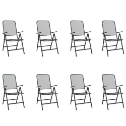 Ensemble à manger de jardin 9 pcs anthracite métal maille 583722583722