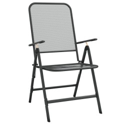 Ensemble à manger de jardin 9 pcs anthracite métal maille 583722583722
