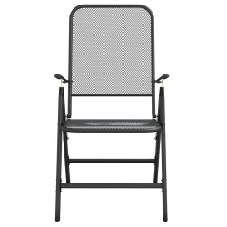 Ensemble à manger de jardin 9 pcs anthracite métal maille 583722583722