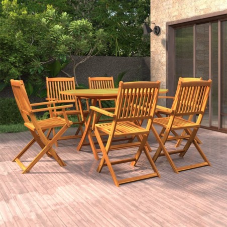 Ensemble à manger de jardin 7 pcs Bois d'acacia massif 583723583723