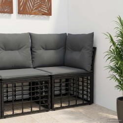 Unité de canapé d'angle modulable pour extérieur Noir polyrotin 583724583724