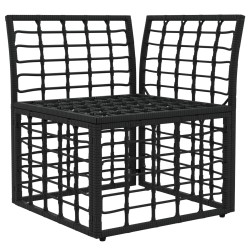 Unité de canapé d'angle modulable pour extérieur Noir polyrotin 583724583724
