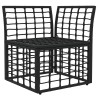 Unité de canapé d'angle modulable pour extérieur Noir polyrotin 583724583724