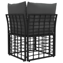 Unité de canapé d'angle modulable pour extérieur Noir polyrotin 583724583724