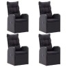 Ensemble à manger de jardin 5 pcs Noir 583725583725