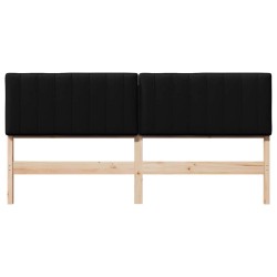Tête de lit capitonnée Marron et Noir 180 cm Pin massif 583728583728