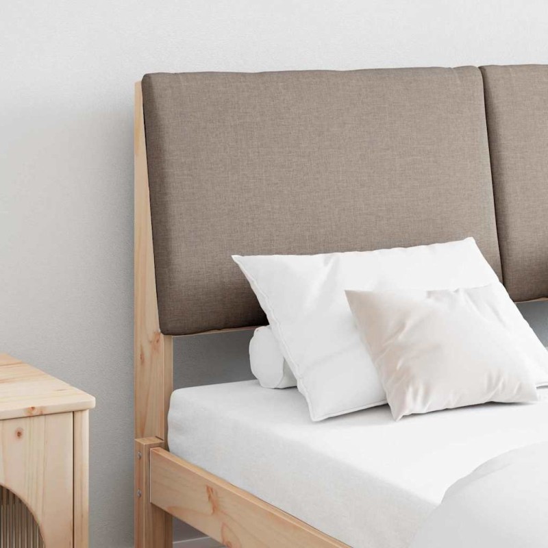 Tête de lit capitonnée Taupe 140 cm Pin massif 583741583741