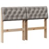 Tête de lit capitonnée Taupe 120 cm Pin massif 583742583742