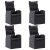 Ensemble à manger de jardin 5 pcs Noir 583743583743