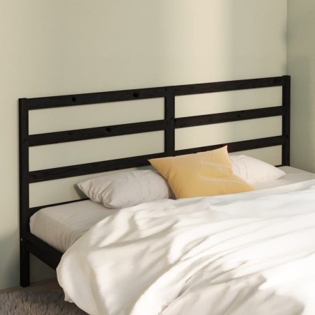 Tête de lit Noir 206x4x100 cm Bois massif de pin 583744583744