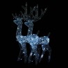 Décorations de Noël de renne Acrylique 2 pcs 128 cm Blanc froid 583745583745