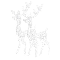 Décorations de Noël de renne Acrylique 2 pcs 128 cm Blanc froid 583745583745