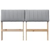 Tête de lit capitonnée Gris clair 120 cm Pin massif 583746583746