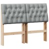 Tête de lit capitonnée Gris clair 120 cm Pin massif 583747583747