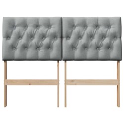 Tête de lit capitonnée Gris clair 120 cm Pin massif 583747583747