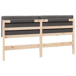Tête de lit capitonnée Brun et gris foncé 180 cm Pin massif 583748583748