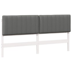 Tête de lit capitonnée Blanc et gris clair 180 cm Pin massif 583749583749