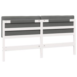 Tête de lit capitonnée Blanc et gris clair 180 cm Pin massif 583749583749