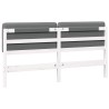Tête de lit capitonnée Blanc et gris clair 180 cm Pin massif 583750583750