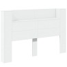 Tête de lit de rangement avec LED Blanc Bois d'ingénierie 583752583752