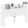 Tête de lit de rangement avec LED Blanc Bois d'ingénierie 583752583752