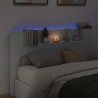 Tête de lit de rangement avec LED Blanc Bois d'ingénierie 583752583752