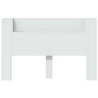 Tête de lit de rangement avec LED Blanc Bois d'ingénierie 583752583752