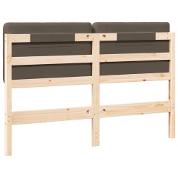 Tête de lit capitonnée Marron et Taupe 160 cm Pin massif 583756583756