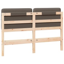 Tête de lit capitonnée Marron et Taupe 120 cm Pin massif 583757583757