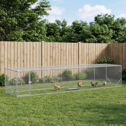 Enclos pour Poules Argenté 500 x 100 x 100 cm Acier galvanisé 583758583758