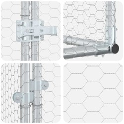 Enclos pour Poules Argenté 500 x 100 x 100 cm Acier galvanisé 583758583758