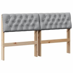 Tête de lit capitonnée Gris clair 140 cm Pin massif 583761583761