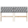 Tête de lit capitonnée Gris clair 140 cm Pin massif 583761583761