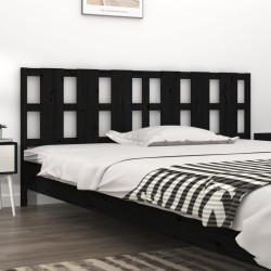 Tête de lit Noir 205,5x4x100 cm Bois massif de pin 583762583762