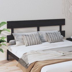 Tête de lit Noir 204x3x81 cm Bois massif de pin 583763583763