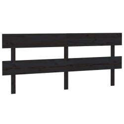 Tête de lit Noir 204x3x81 cm Bois massif de pin 583763583763
