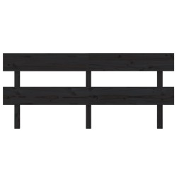 Tête de lit Noir 204x3x81 cm Bois massif de pin 583763583763