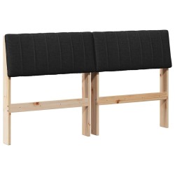 Tête de lit capitonnée Noir 140 cm Pin massif 583768583768