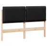 Tête de lit capitonnée Naturel et Noir 160 cm Pin massif 583769583769
