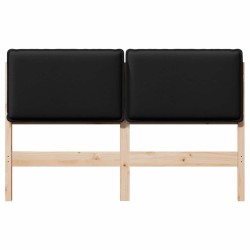 Tête de lit capitonnée Naturel et Noir 160 cm Pin massif 583769583769