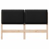 Tête de lit capitonnée Naturel et Noir 160 cm Pin massif 583769583769