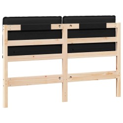 Tête de lit capitonnée Naturel et Noir 160 cm Pin massif 583769583769