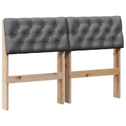 Tête de lit capitonnée Gris foncé 120 cm Pin massif 583773583773