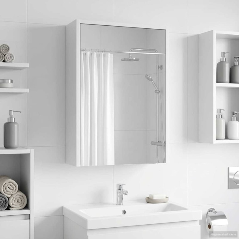 Armoire Miroir de Salle de Bain Blanc 43 x 16 x 62.5 cm 583775583775