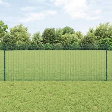 Clôture en fil soudé avec poteaux 100 x 0,8 m Vert Maille 583783583783