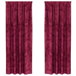 Rideaux en velours 2 pcs Bordeaux 260 x 140 cm Velours 583784583784
