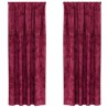 Rideaux en velours 2 pcs Bordeaux 260 x 140 cm Velours 583784583784