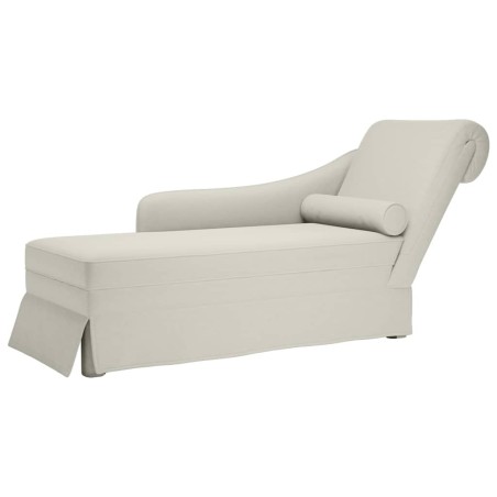 Fauteuil long avec traversin et accoudoir droit crème velours 583794583794