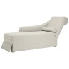 Fauteuil long avec traversin et accoudoir droit crème velours 583794583794
