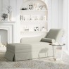 Fauteuil long avec traversin et accoudoir droit crème velours 583794583794